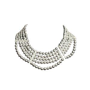 Chico's Necklace NWT Jewelry Statement 21" Adjustable Silver Tone Layered Beads